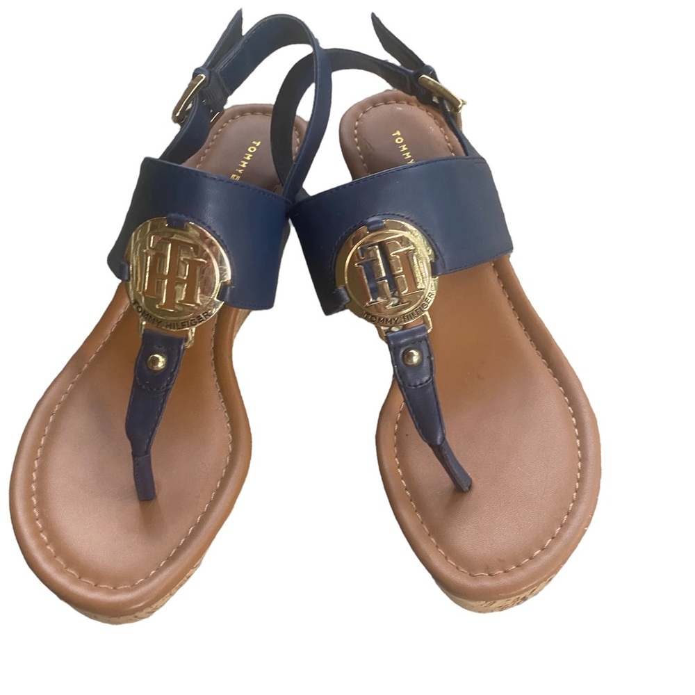 Navy Blue Tommy Hilfiger wedges. Size 7.5